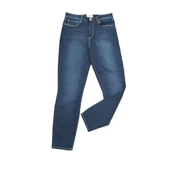 L'Agence Womens Margot High Rise Skinny Jeans Venus Blue Denim Cropped Size 29